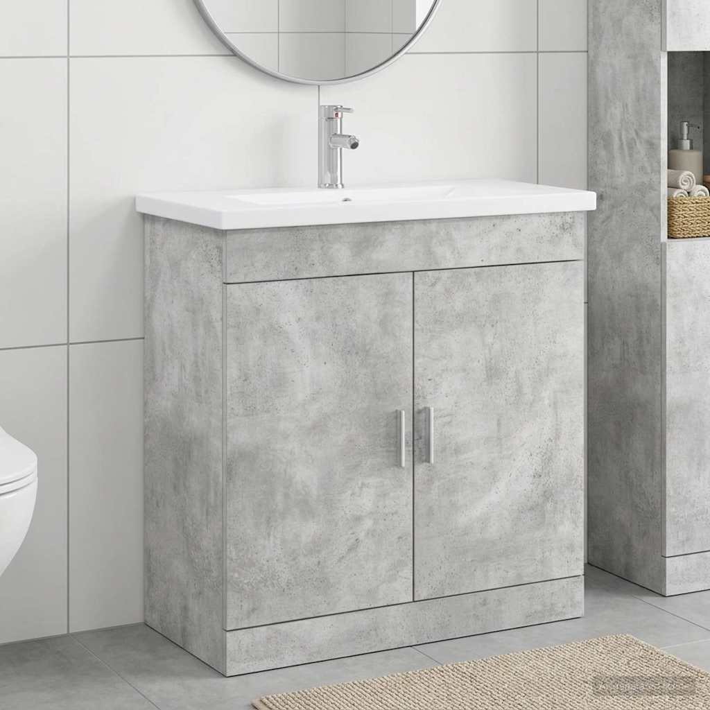 Set di mobili per il bagno Grigio Cemento 81 x 40 x 84,5 cm | homemem39