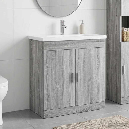 Set di mobili per il bagno Sonoma grigio 81 x 40 x 84,5 cm | homemem39