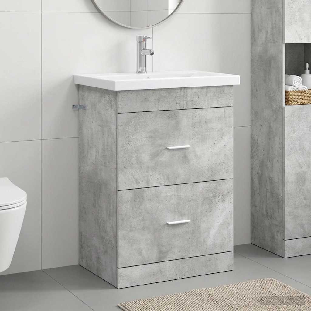 Set di mobili per il bagno Grigio Cemento 61 x 40 x 84,5 cm | homemem39