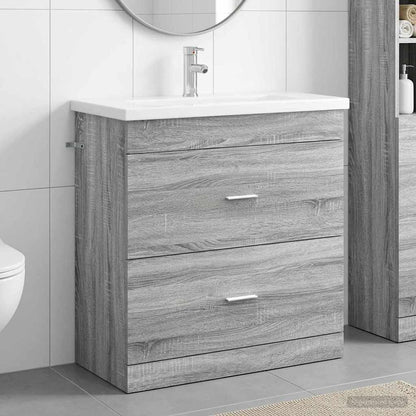 Set di mobili per il bagno Sonoma grigio 81 x 40 x 84,5 cm | homemem39