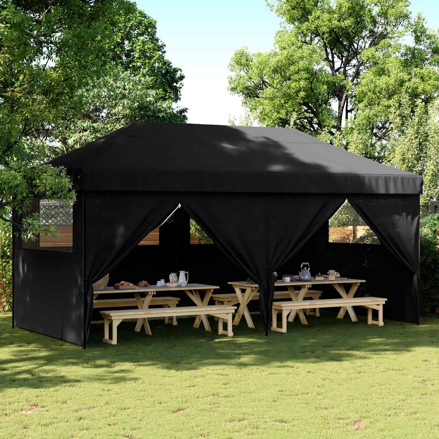 Tenda Party Nero 292 x 580 x 315 cm Tessuto Oxford | homemem39