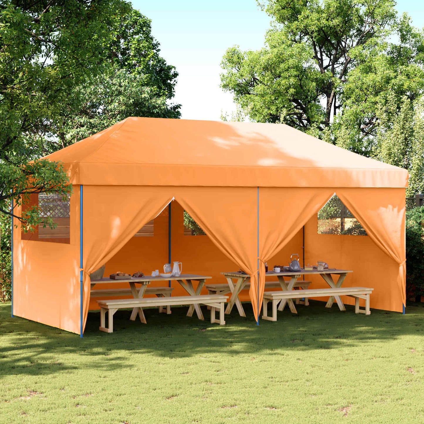 Tenda Party Arancione 292 x 580 x 315 cm Tessuto Oxford