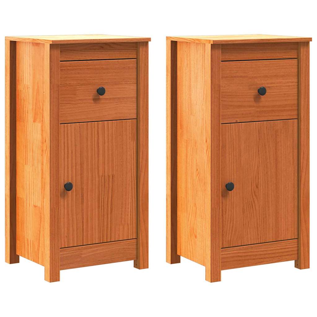 Credenza 2 pcs Marrone cerato 39 x 34,5 x 80 cm Pino massello