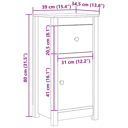 Credenza 2 pcs Marrone cerato 39 x 34,5 x 80 cm Pino massello
