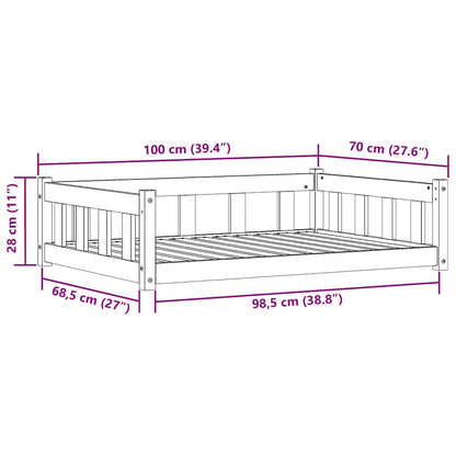 Letto per Cani Marrone cerato 100 x 70 x 28 cm Pino massello | homemem39