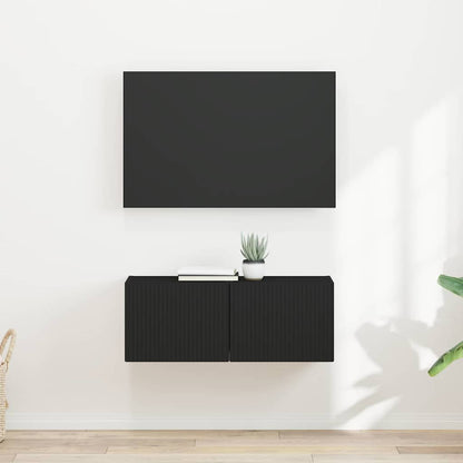 Mobile TV da parete 2 pcs Nero 60 x 31 x 29.5 cm