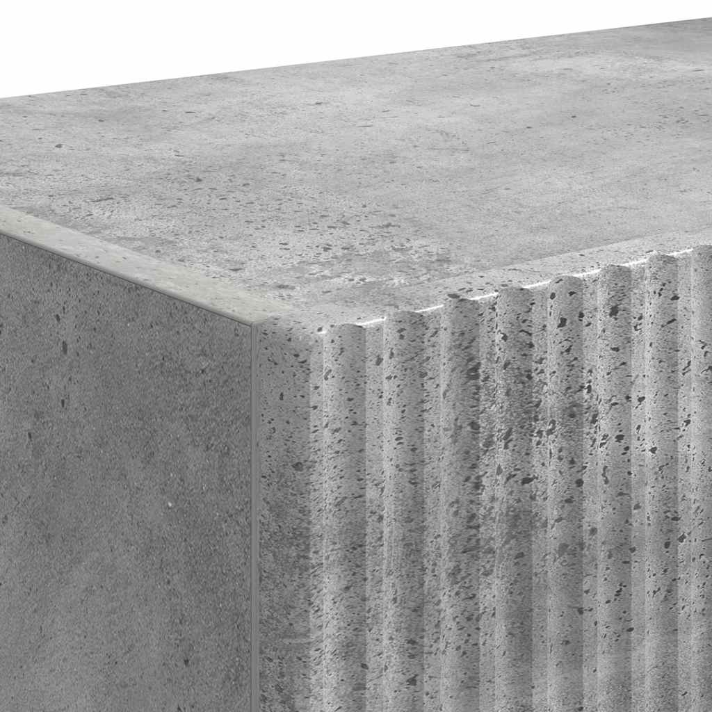 Mobile TV da parete 2 pz Calcestruzzo Legno ingegnerizzato