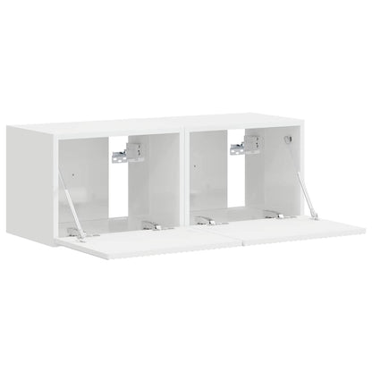 Mobile TV da parete 2 pcs Bianco Lucido 60 x 31 x 29.5 cm
