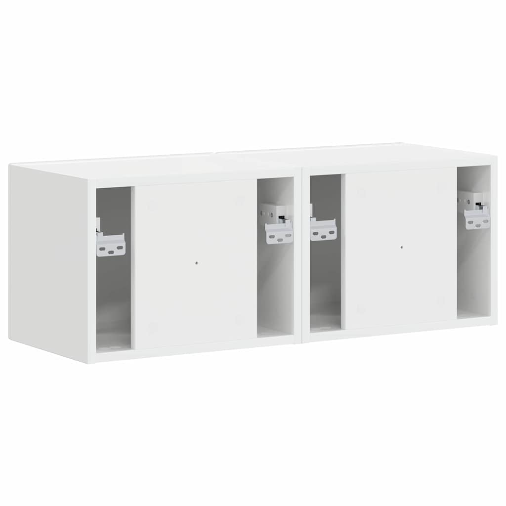 Mobile TV da parete 2 pcs Bianco Lucido 60 x 31 x 29.5 cm
