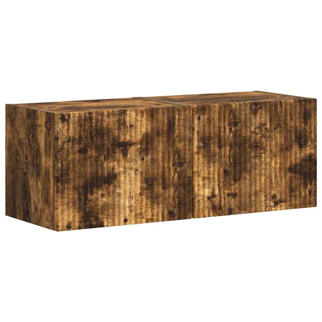 Mobile TV da parete 2 pcs Rovere fumé 60 x 31 x 29.5 cm
