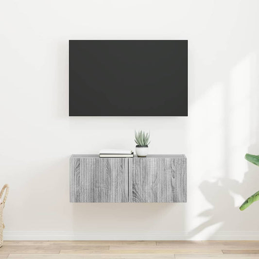 Mobile TV da parete 2 pcs Grigio Sonoma 60 x 31 x 29.5 cm