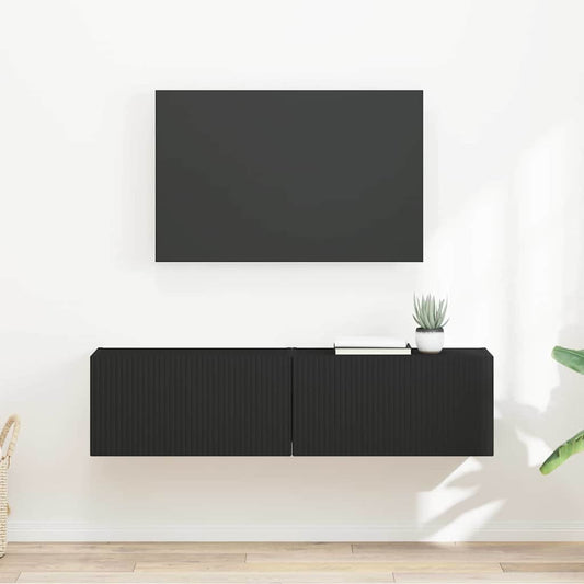Mobile TV da parete 2 pcs Nero 60 x 31 x 29.5 cm