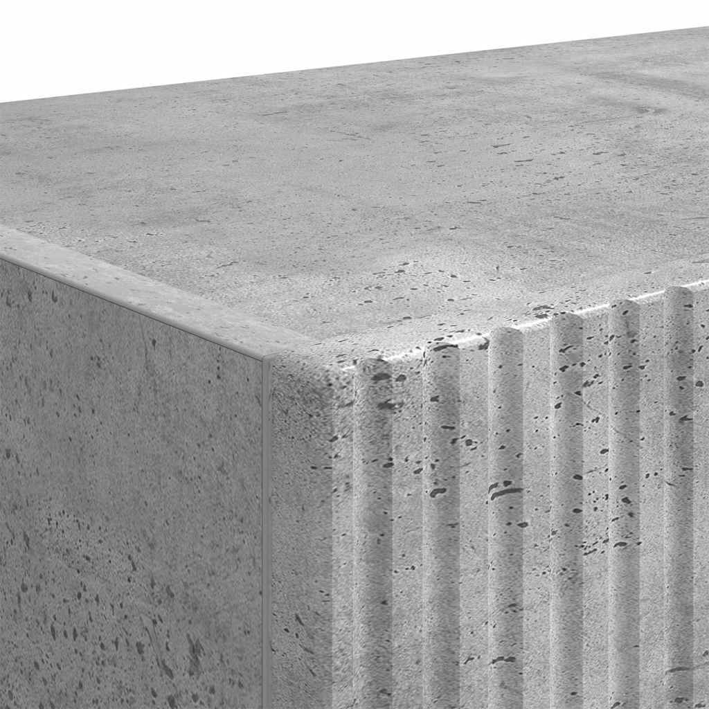 Mobile TV da parete 2 pz Calcestruzzo Legno ingegnerizzato