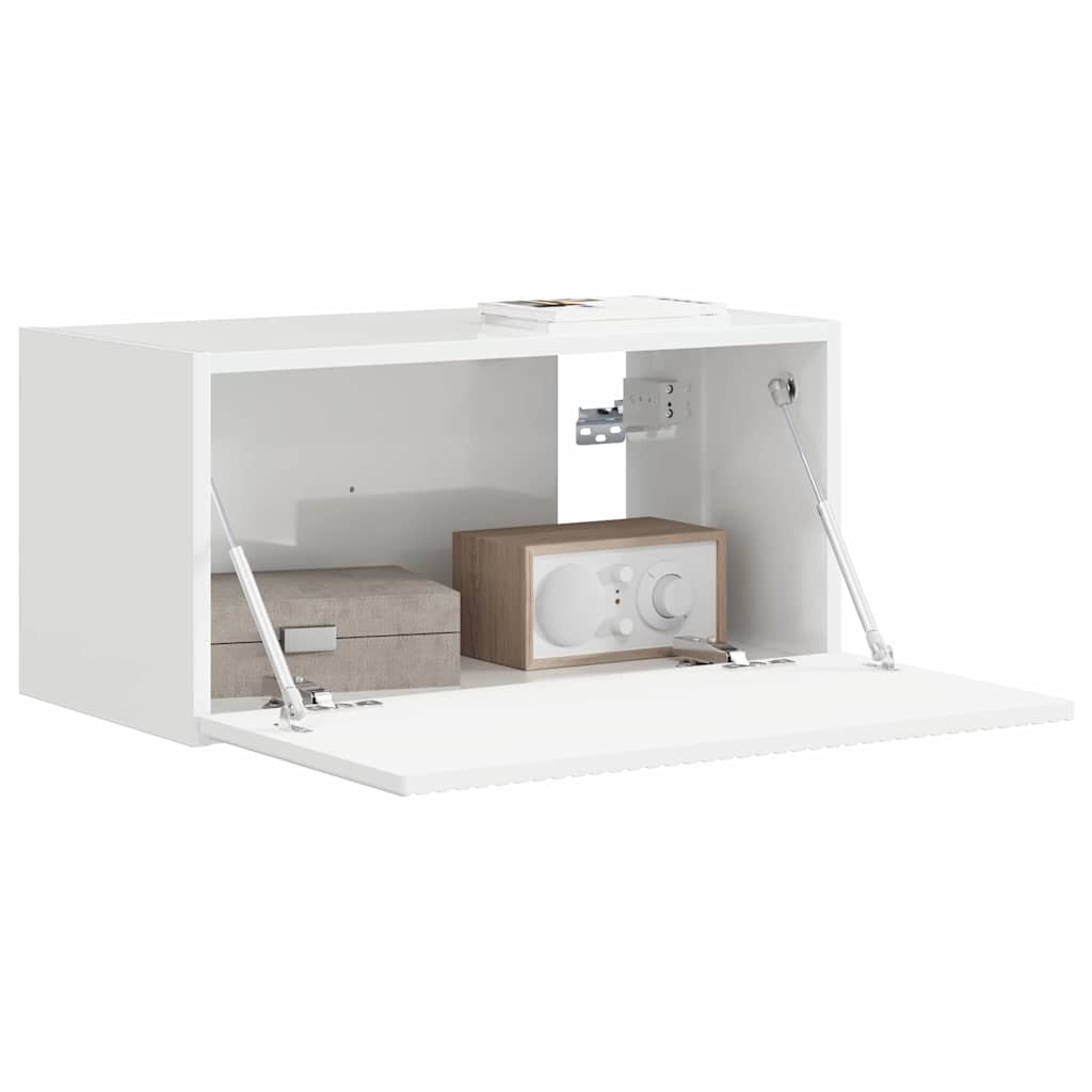Mobile TV da parete Bianco Lucido 60 x 31 x 29.5 cm