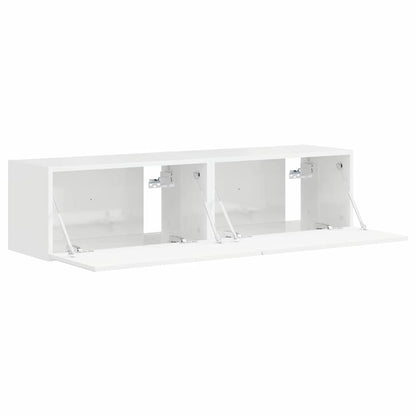 Mobile TV da parete 2 pcs Bianco Lucido 60 x 31 x 29.5 cm