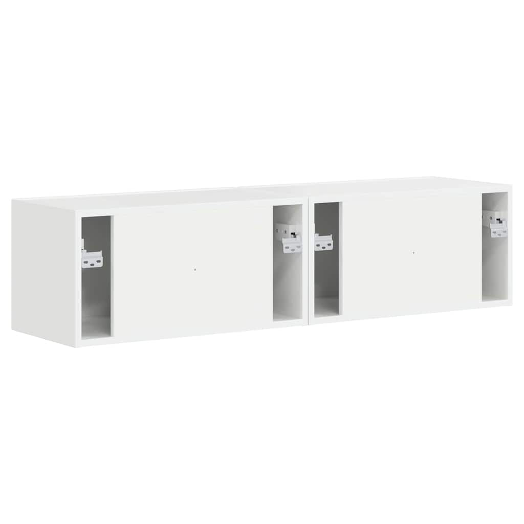 Mobile TV da parete 2 pcs Bianco Lucido 60 x 31 x 29.5 cm