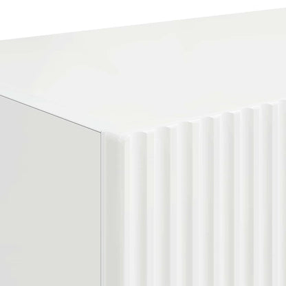 Mobile TV da parete 2 pz Bianco Lucido Legno ingegnerizzato