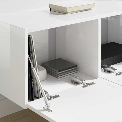 Mobile TV da parete 2 pcs Bianco Lucido 60 x 31 x 29.5 cm