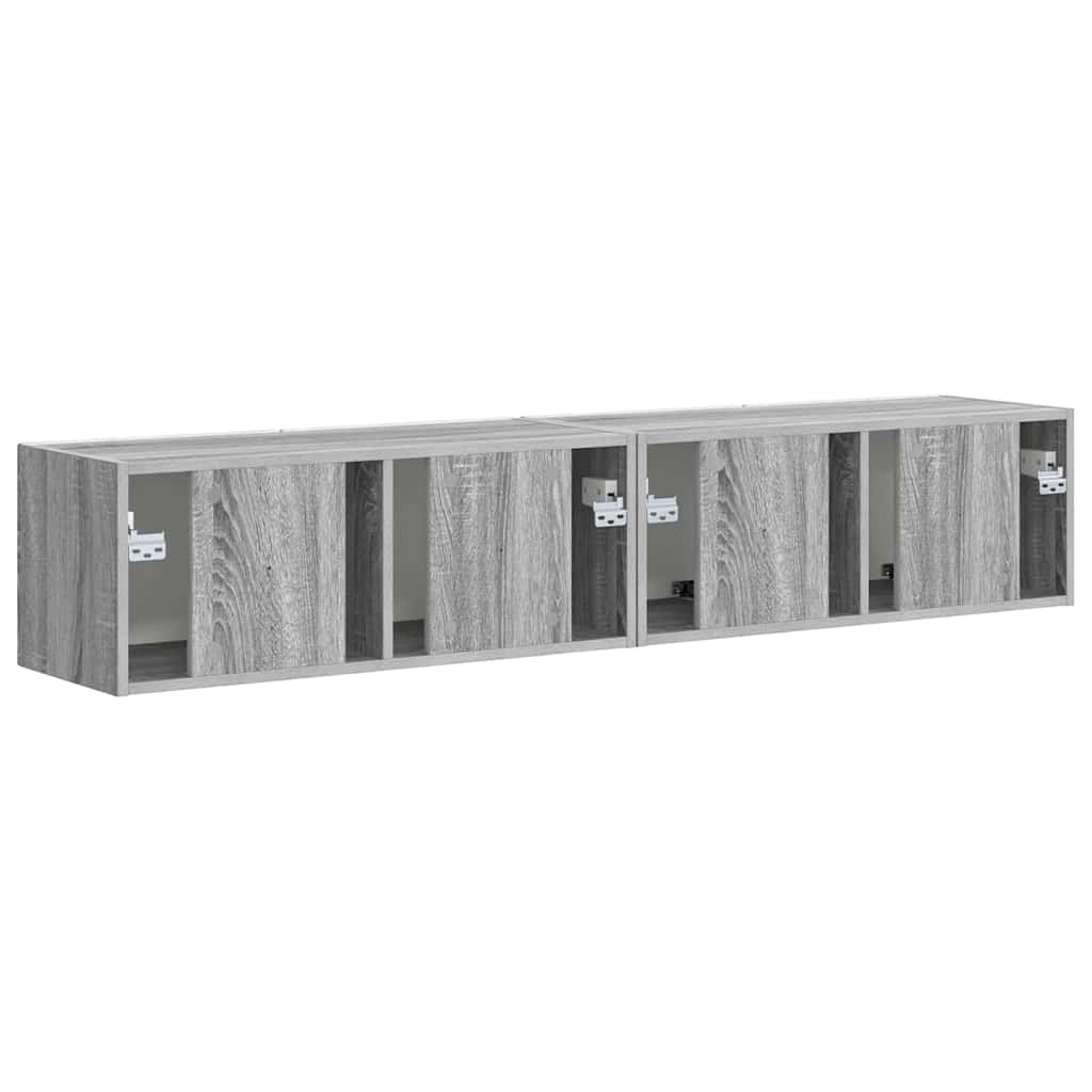 Mobile TV da parete 2 pcs Grigio Sonoma 60 x 31 x 29.5 cm