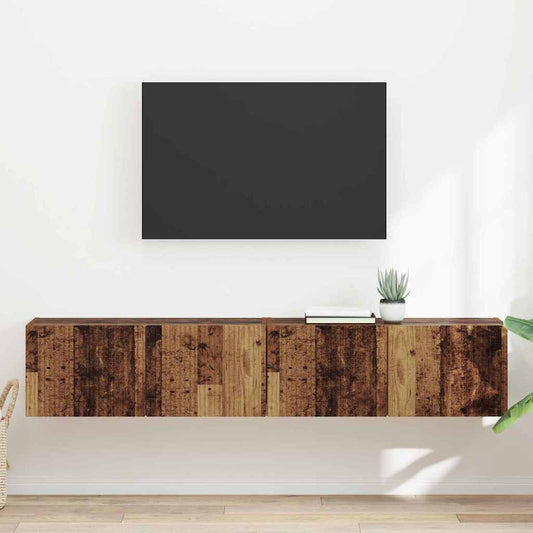 Mobile TV da parete 2 pcs Legno vecchio 60 x 31 x 29.5 cm
