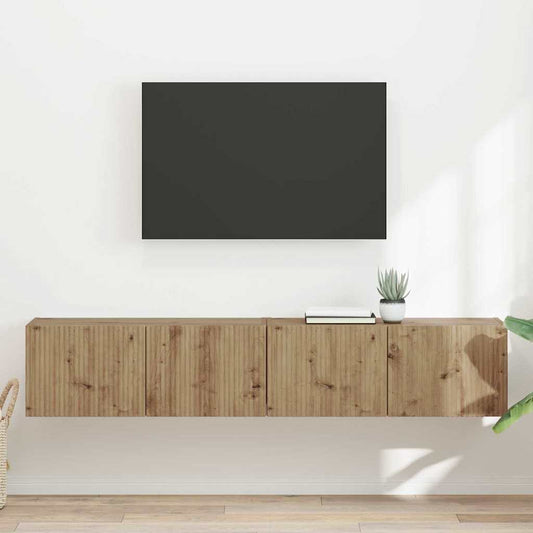 Mobile TV da parete 2 pcs Rovere Artigianale 60 x 31 x 29.5 cm