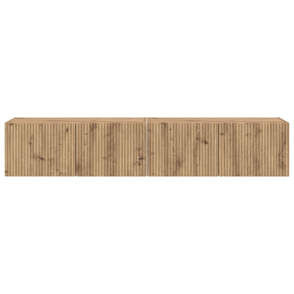 Mobile TV da parete 2 pcs Rovere Artigianale 60 x 31 x 29.5 cm