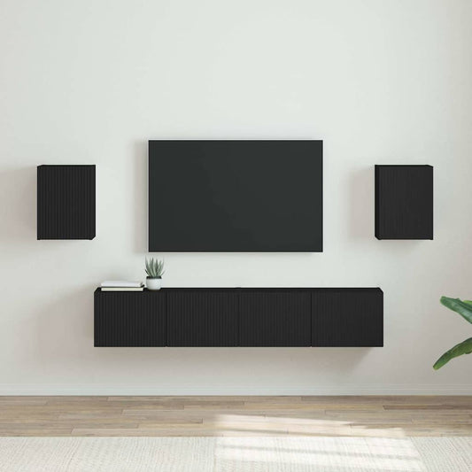 Mobile TV da parete 2 pcs Nero 30 x 31 x 40 cm