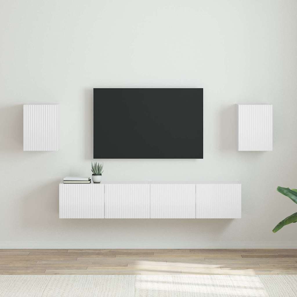 Mobile TV da parete 2 pcs Bianco Lucido 30 x 31 x 40 cm