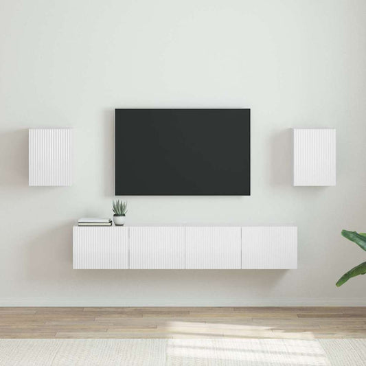 Mobile TV da parete 2 pcs Bianco Lucido 30 x 31 x 40 cm