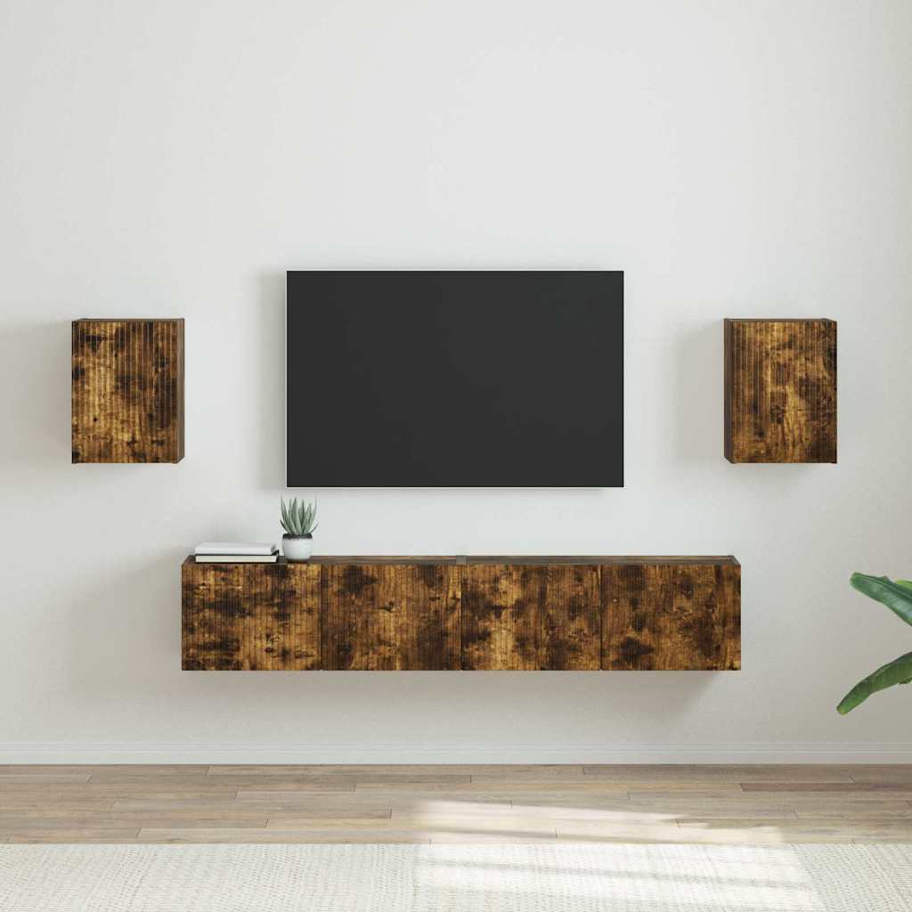 Mobile TV da parete 2 pcs Rovere fumé 30 x 31 x 40 cm