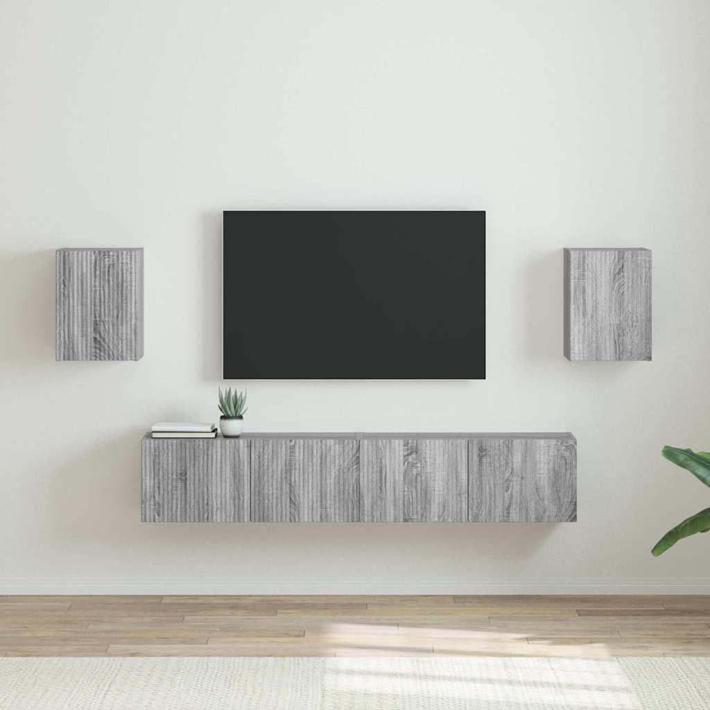 Mobile TV da parete 2 pcs Grigio Sonoma 30 x 31 x 40 cm