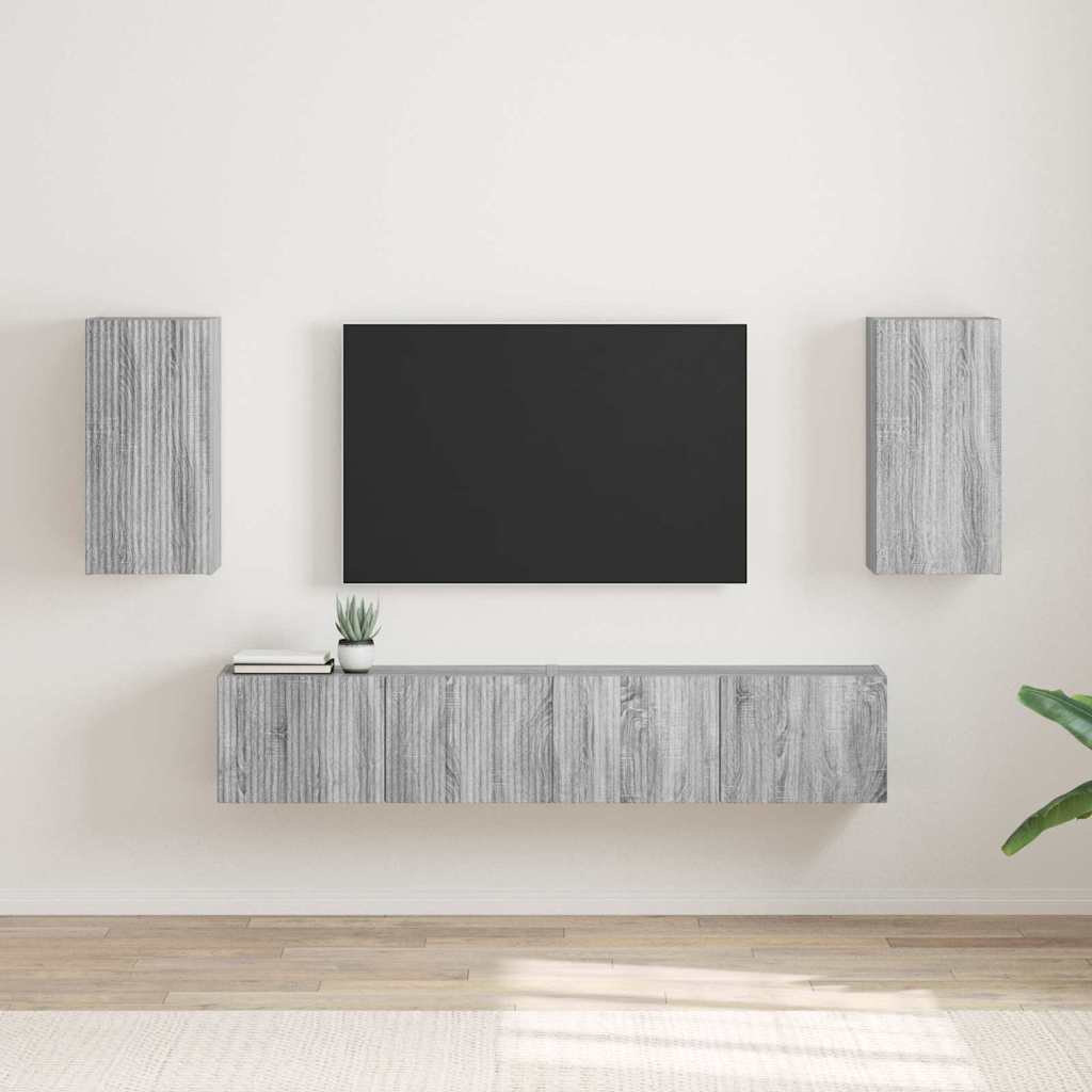 Mobile TV da parete 2 pcs Grigio Sonoma 30 x 31 x 60 cm