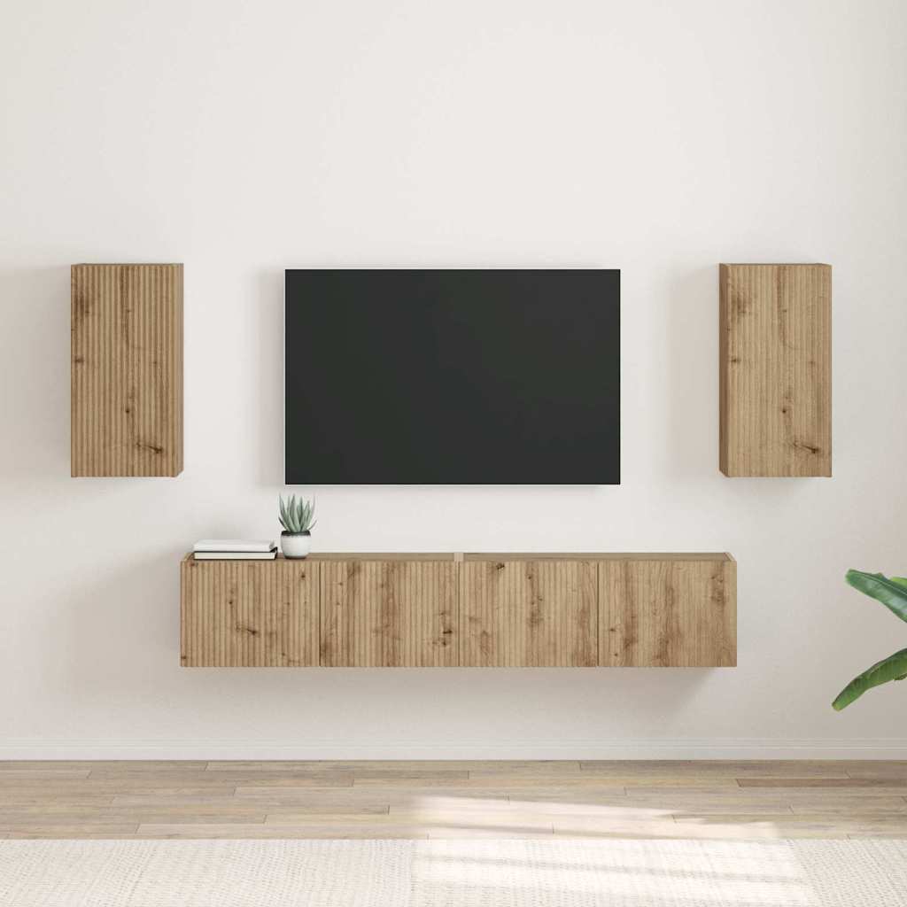 Mobile TV da parete 2 pcs Rovere Artigianale 30 x 31 x 60 cm