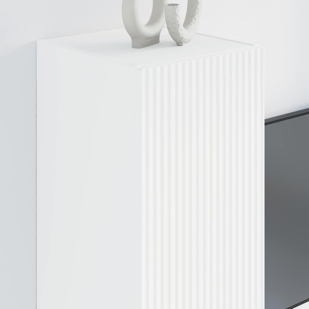 Mobile TV da parete Bianco 30 x 31 x 80 cm Legno multistrato