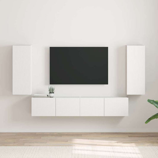 Mobile TV da parete 2 pcs Bianco 30 x 31 x 80 cm