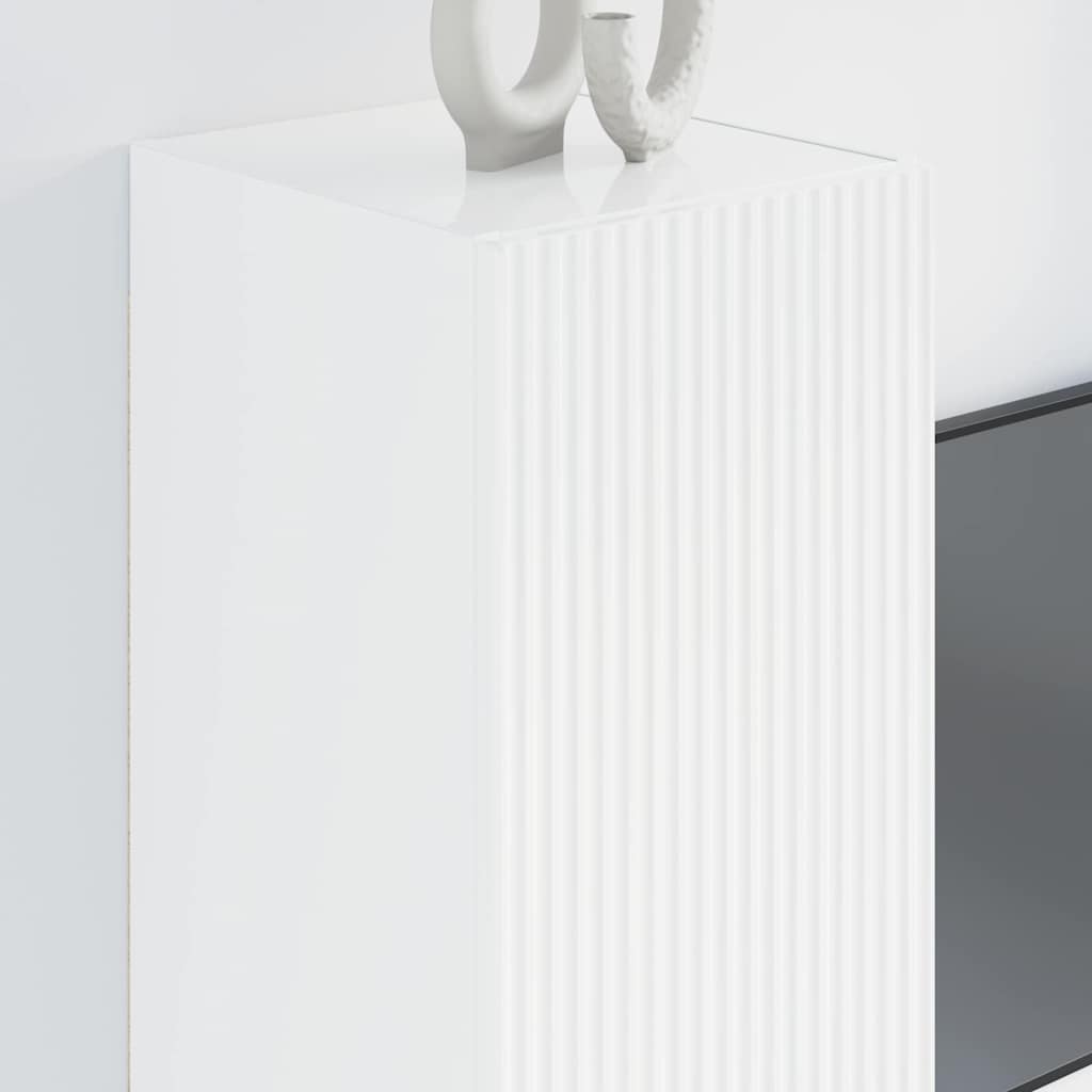 Mobile TV da parete 2 pcs Bianco Lucido 30 x 31 x 80 cm