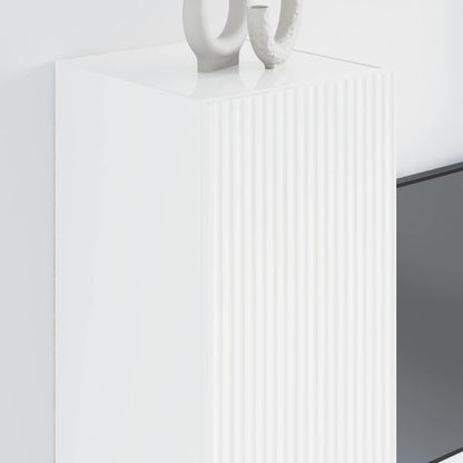 Mobile TV da parete 2 pcs Bianco Lucido 30 x 31 x 80 cm