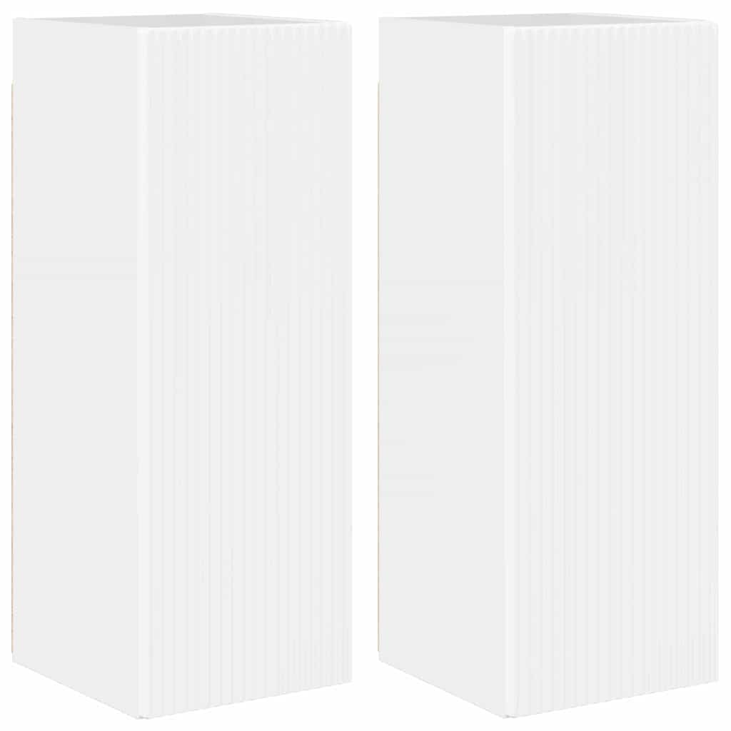 Mobile TV da parete 2 pcs Bianco Lucido 30 x 31 x 80 cm