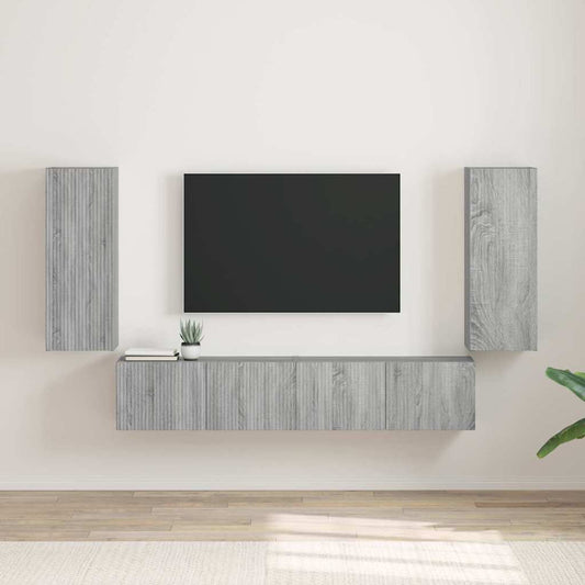 Mobile TV da parete 2 pcs Grigio Sonoma 30 x 31 x 80 cm