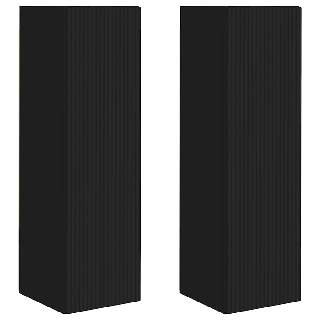 Mobile TV da parete 2 pcs Nero 30 x 31 x 100 cm | homemem39