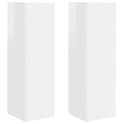 Mobile TV da parete 2 pcs Bianco Lucido 30 x 31 x 100 cm