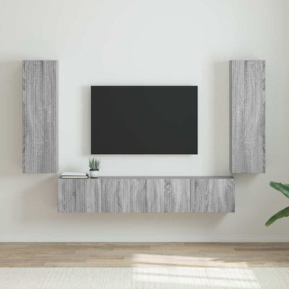 Mobile TV da parete 2 pcs Grigio Sonoma 30 x 31 x 100 cm