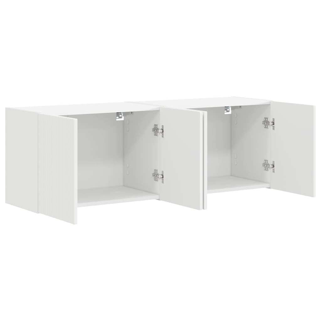 Mobile TV da parete 2 pcs Bianco 59,5 x 31 x 40 cm