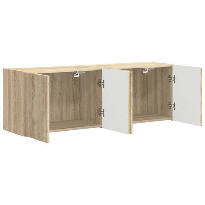 Mobile TV da parete 2 pz Rovere Sonoma Legno ingegnerizzato