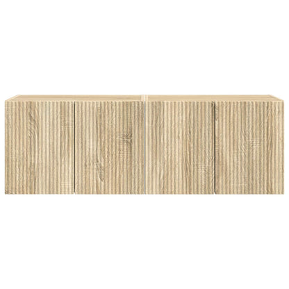 Mobile TV da parete 2 pz Rovere Sonoma Legno ingegnerizzato