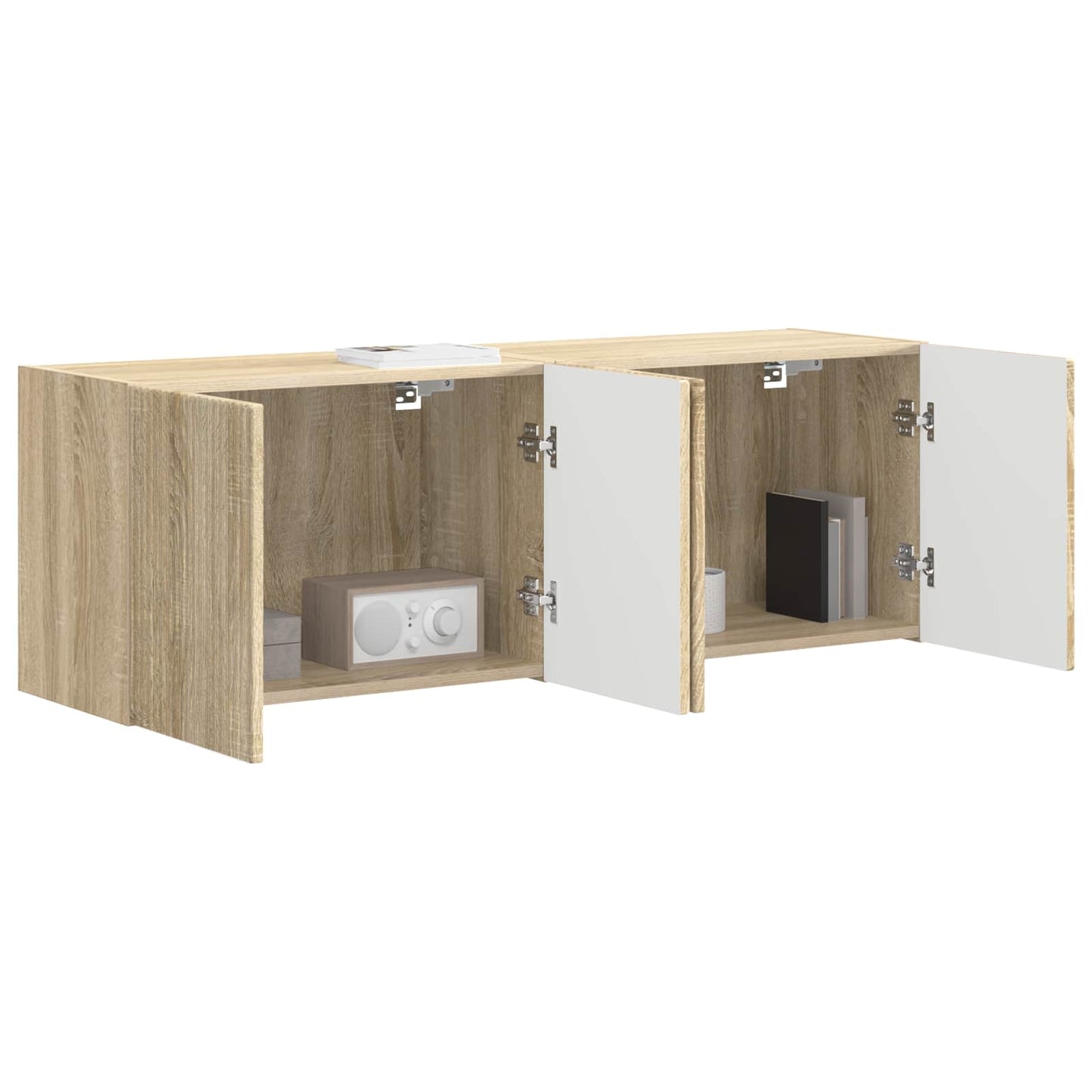 Mobile TV da parete 2 pz Rovere Sonoma Legno ingegnerizzato