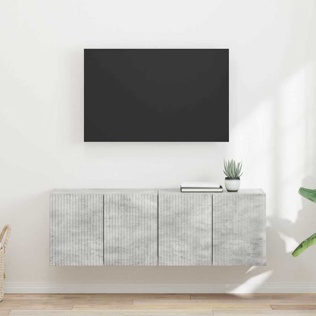 Mobile TV da parete 2 pcs Grigio cemento 59,5 x 31 x 40 cm