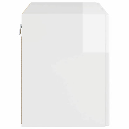 Mobile TV da parete Bianco Lucido 59,5 x 31 x 40 cm