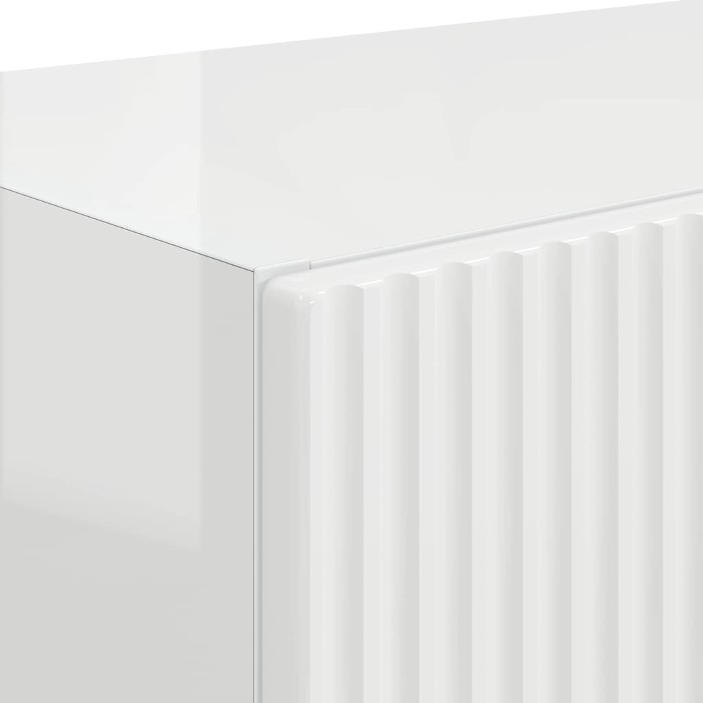 Mobile TV da parete 2 pcs Bianco Lucido 59,5 x 31 x 40 cm