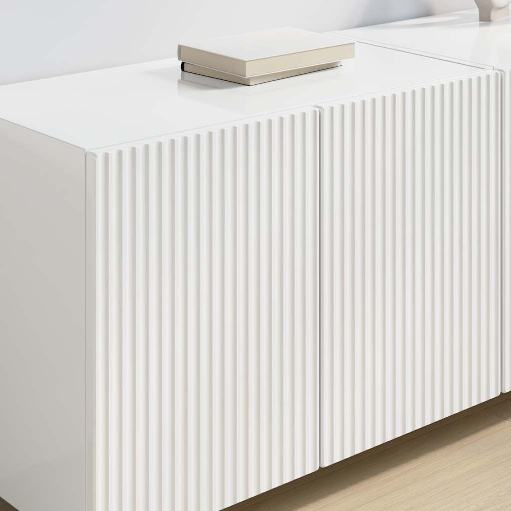 Mobile TV da parete 2 pcs Bianco Lucido 59,5 x 31 x 40 cm